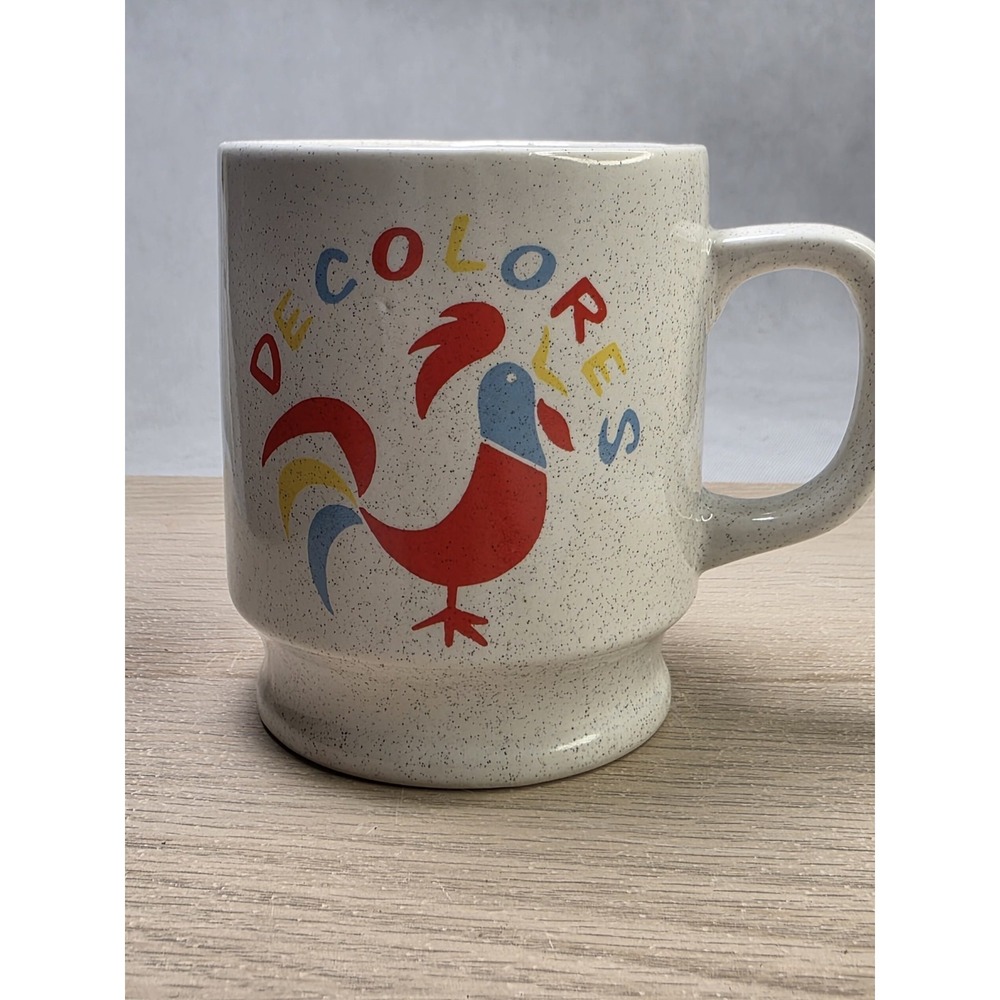 Sanmyro DeColores Rooster Mug Vintage Made in Japan Has paper label on bottom